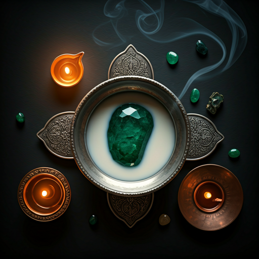 Ritual gemstone consecration with diyas